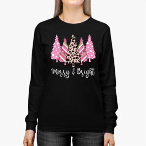 Merry and Bright Pink Christmas Tree Pink Christmas Costume Longsleeve Tee 2 2