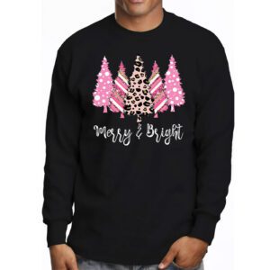 Merry and Bright Pink Christmas Tree Pink Christmas Costume Longsleeve Tee 3 2