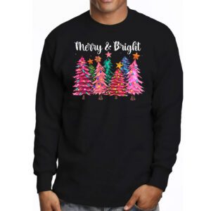 Merry and Bright Pink Christmas Tree, Pink Christmas Costume Longsleeve Tee 3 Merry and Bright Pink Christmas Tree Pink Christmas Costume Longsleeve Tee 3