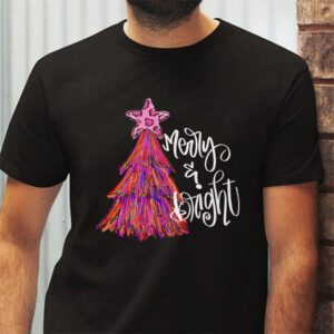 Merry and Bright Pink Christmas Tree Pink Christmas Costume T Shirt 2 1