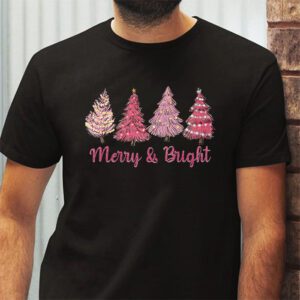 Merry and Bright Pink Christmas Tree Pink Christmas Costume T Shirt 2 4