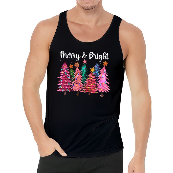 Merry-and-Bright-Pink-Christmas-Tree-Pink-Christmas-Costume-Tank-Top-3 Merry and Bright Pink Christmas Tree Pink Christmas Costume Tank Top 3