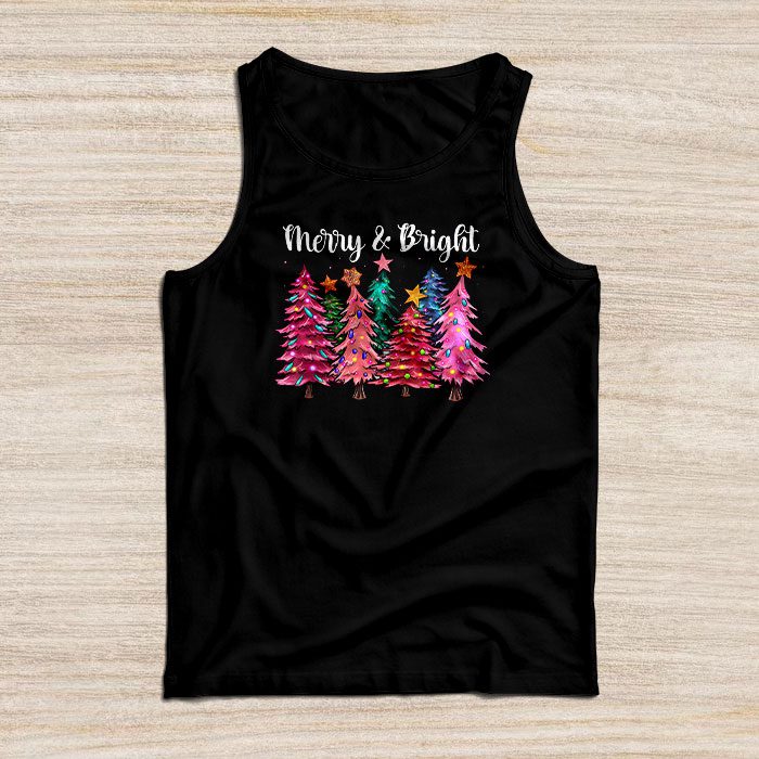 Merry-and-Bright-Pink-Christmas-Tree-Pink-Christmas-Costume-Tank-Top Merry and Bright Pink Christmas Tree
