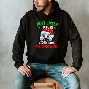 Most Likely To Play Video Games On Christmas Xmas Lights Hoodie 2