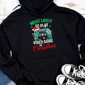 Most Likely To Play Video Games On Christmas Xmas Lights Hoodie