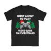 Most Likely To Play Video Games On Christmas Xmas Lights T-Shirt