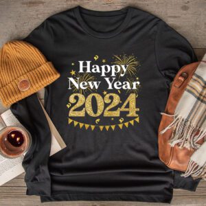 New Years Eve Party Supplies 2024 Happy New Year Fireworks Longsleeve Tee