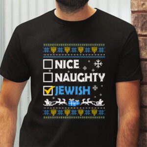 Nice Naughty Jewish Ugly Hanukkah Sweater Chanukah Jew Gift T Shirt 2 3