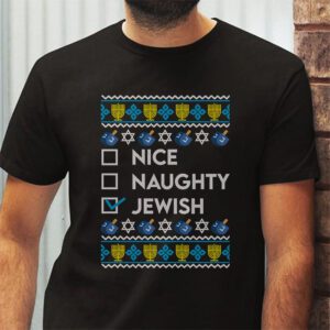 Nice Naughty Jewish Ugly Hanukkah Sweater Chanukah Jew Gift T Shirt 2