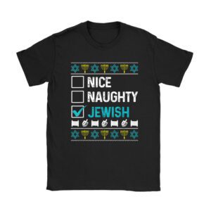 Nice Naughty Jewish Ugly Hanukkah Sweater Chanukah Jew Gift T-Shirt