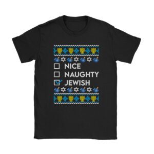 Nice Naughty Jewish Ugly Hanukkah Sweater Chanukah Jew Gift T-Shirt