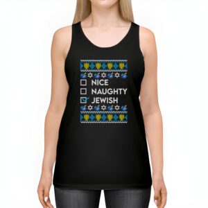 Nice Naughty Jewish Ugly Hanukkah Sweater Chanukah Jew Gift Tank Top 2