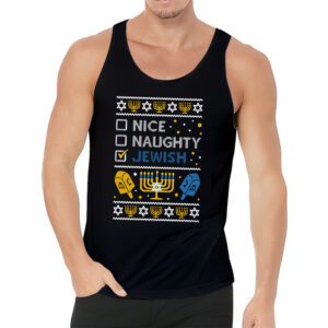 Nice Naughty Jewish Ugly Hanukkah Sweater Chanukah Jew Gift Tank Top 3 2