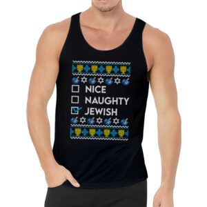 Nice Naughty Jewish Ugly Hanukkah Sweater Chanukah Jew Gift Tank Top 3