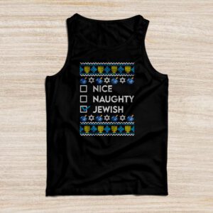 Nice Naughty Jewish Ugly Hanukkah Sweater Chanukah Jew Gift Tank Top