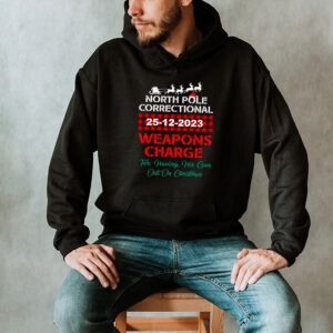 North Pole Correctional Weaponds Charge His Guns Out On Xmas Hoodie 2 1