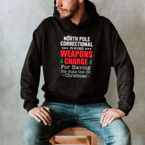 North Pole Correctional Weaponds Charge His Guns Out On Xmas Hoodie 2