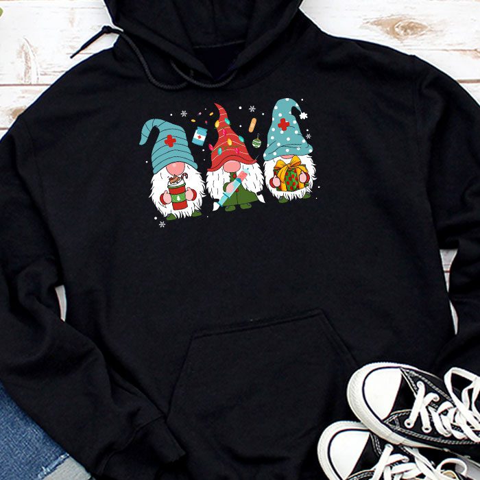 Nurse-Christmas-Gnomes-Cute-Xmas-Scrub-Top-For-Nurses-Women-Hoodie Nurse Christmas Gnomes Cute Xmas Scrub Top For Nurses Women Hoodie