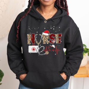 Nurse Christmas Stethoscope Nurses Xmas Scrub Top Women Hoodie 1 2