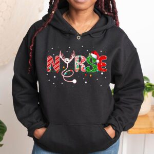 Nurse Christmas Stethoscope Nurses Xmas Scrub Top Women Hoodie 1 3