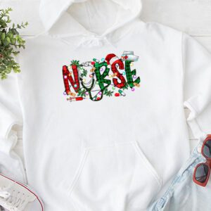 Nurse Christmas Stethoscope Nurses Xmas Scrub Top Women Hoodie 1