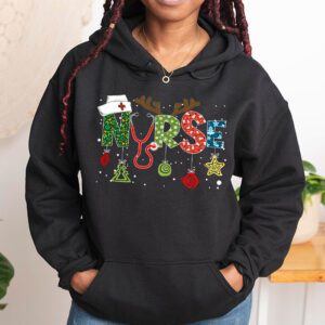 Nurse Christmas Stethoscope Nurses Xmas Scrub Top Women Hoodie 1 4