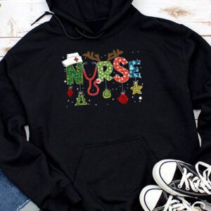 Nurse Christmas Stethoscope Nurses Xmas Scrub Top Women Hoodie