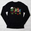 Nurse Christmas Stethoscope Nurses Xmas Scrub Top Women Longsleeve Tee