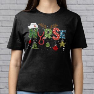Nurse Christmas Stethoscope Nurses Xmas Scrub Top Women T Shirt 2 4