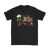 Nurse Christmas Stethoscope Nurses Xmas Scrub Top Women T-Shirt