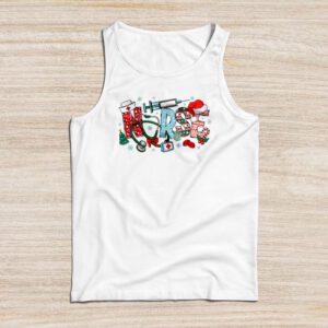 Nurse Christmas Stethoscope Nurses Xmas Scrub Top Women Tank Top