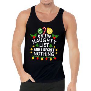 On The Naughty List And I Regret Nothing Funny Xmas Women Tank Top 3 2