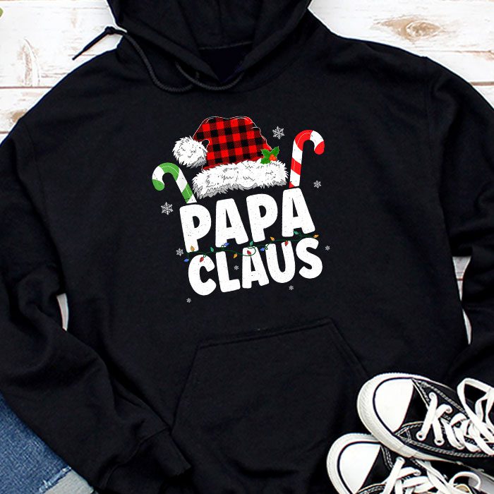Papa Claus Shirt Christmas Lights Pajama Family Matching Hoodie