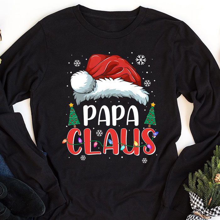 Papa-Claus-Shirt-Christmas-Lights-Pajama-Family-Matching-Longsleeve-Tee-1 Papa Claus Shirt Christmas Lights Pajama Family Matching Longsleeve Tee 1 3