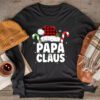 Papa Claus Shirt Christmas Lights Pajama Family Matching Longsleeve Tee