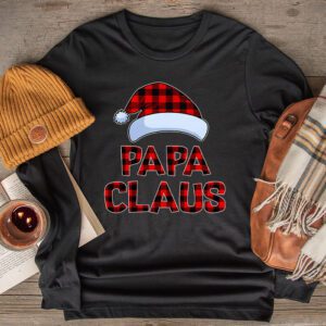 Papa Claus Shirt Christmas Lights Pajama Family Matching Longsleeve Tee