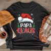 Papa Claus Shirt Christmas Lights Pajama Family Matching Longsleeve Tee