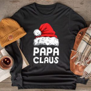 Papa Claus Shirt Christmas Lights Pajama Family Matching Longsleeve Tee