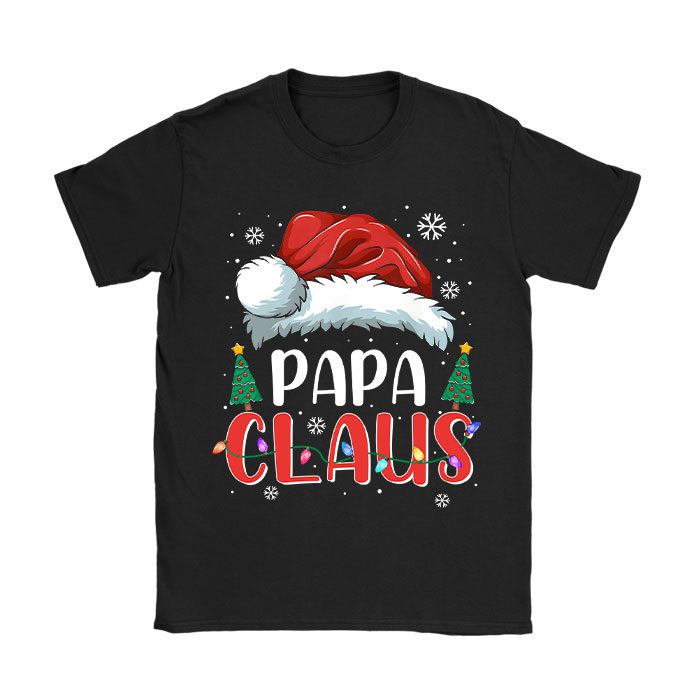 Papa-Claus-Shirt-Christmas-Lights-Pajama-Family-Matching-T-Shirt Papa Claus Shirt Christmas Lights Pajama Family Matching T-Shirt