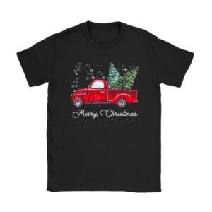 Red Buffalo Plaid Pickup Truck with Tree Merry Christmas T-Shirt