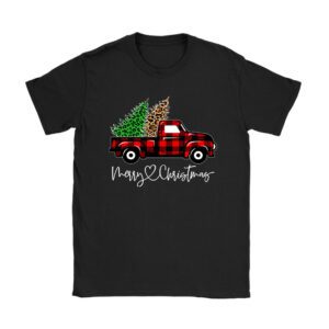 Red Buffalo Plaid Pickup Truck with Tree Merry Christmas T-Shirt