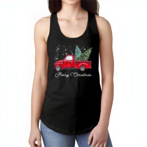 Red Buffalo Plaid Pickup Truck with Tree Merry Christmas Tank Top 1 3
