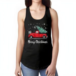 Red Buffalo Plaid Pickup Truck with Tree Merry Christmas Tank Top 1