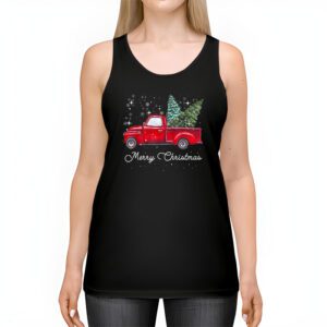 Red Buffalo Plaid Pickup Truck with Tree Merry Christmas Tank Top 2 3