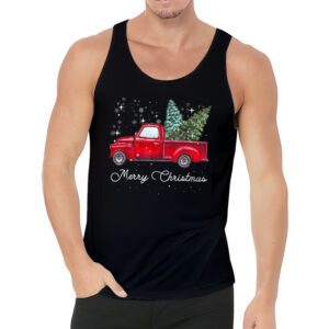Red Buffalo Plaid Pickup Truck with Tree Merry Christmas Tank Top 3 3