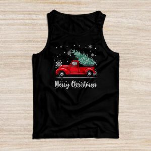 Red Buffalo Plaid Pickup Truck with Tree Merry Christmas Tank Top