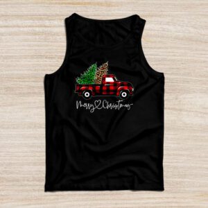 Red Buffalo Plaid Pickup Truck with Tree Merry Christmas Tank Top