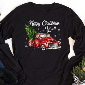 Red Truck Christmas Funny Merry Christmas Yall Women Gifts Longsleeve Tee 1 2