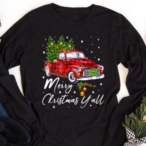 Red Truck Christmas Funny Merry Christmas Yall Women Gifts Longsleeve Tee 1 4