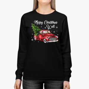 Red Truck Christmas Funny Merry Christmas Yall Women Gifts Longsleeve Tee 2 2